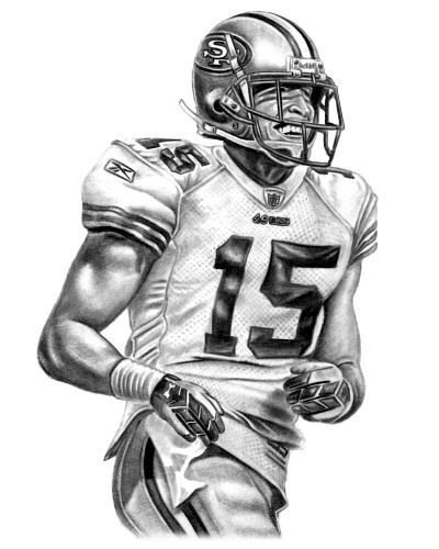 MICHAEL CRABTREE LITHOGRAPH POSTER PRT IN 49ERS JERSEY  