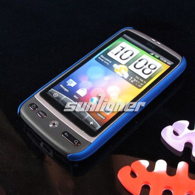 HTC Desire Bravo G7 HARD RUBBER CASE+Screen Guard BLUE  