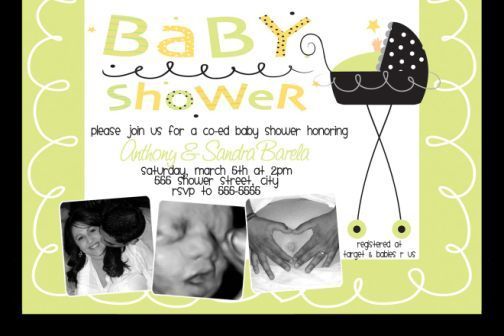 Stroller Fun Baby Shower Invitations Unisex Boy Girl  