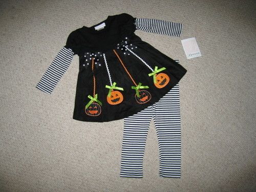 NEW PUMPKIN PARTY Halloween Leggins Girls Clothes 2T  