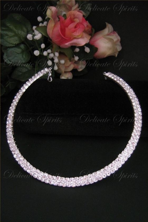 Wedding Prom Swarovski Rhinestone Choker Necklace  