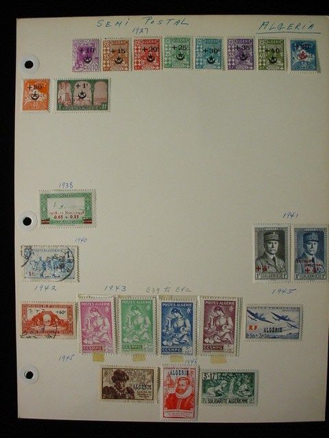 Overprint ALGERIA Algerie AFRICA Postage STAMPS 6 Pages Old Collection 