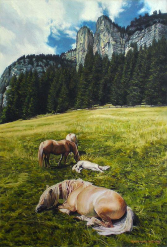 30 ORIGINAL OIL PAINTING PARADISE OF HORSE  