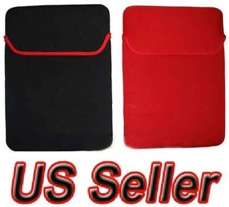 15 15.4 inch Neoprene Laptop Sleeve Red Black Reversible Soft Case 