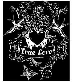 NEW True Love Doves Heart Tattoo Large XL & Big & Tall  