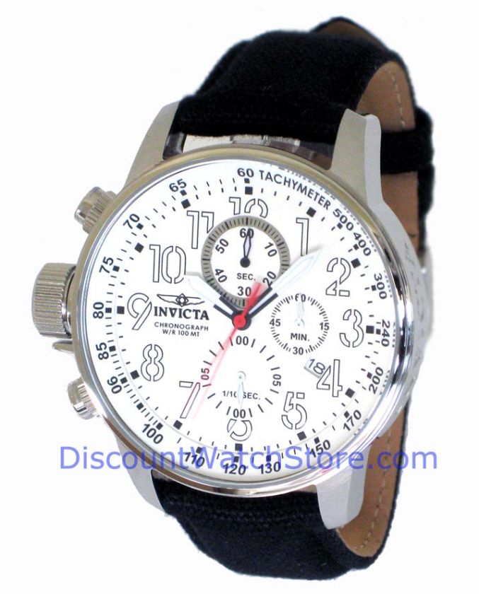 Invicta 1514 Mens White 1/10 Second Lefty Chronograph  