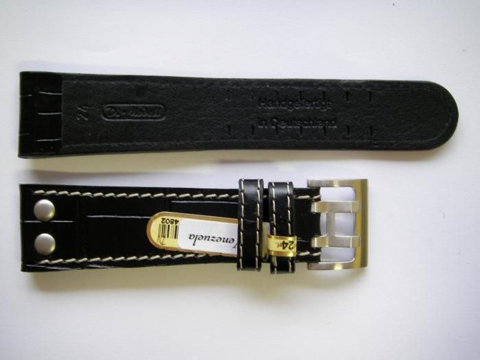 Di modell Venezuela black leather *Rivet watch band  