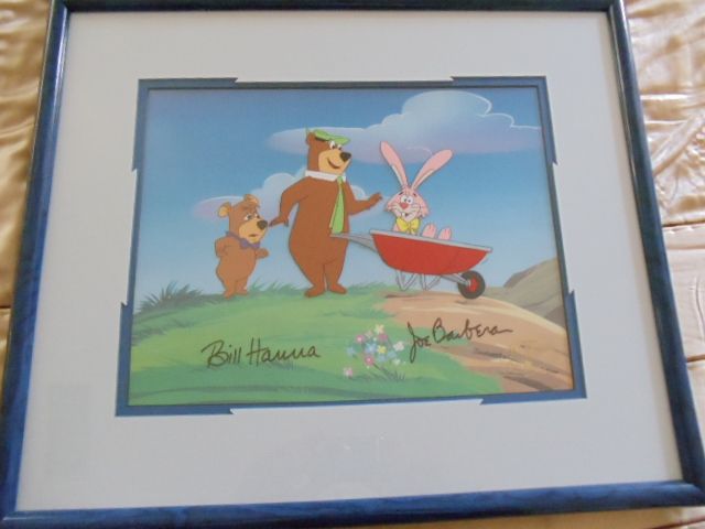 WE PRESENT FOR YOUR CONSIDERATION THIS BEAUTIFUL FRAMED CEL YOGI BEAR 