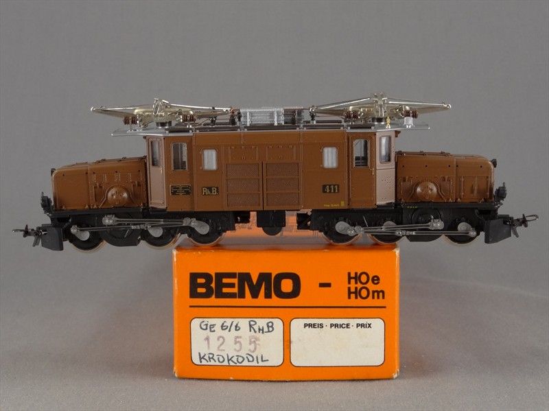 DTD   HOm SCALE BEMO 1255 RhB GE 6/6 KROKODIL #411 ELECTRIC SWISS LOCO 