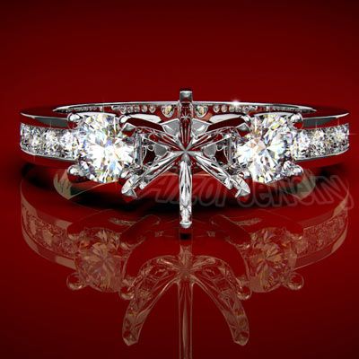 54CT ROUND CUT DIAMOND SEMI MOUNT ENGAGEMENT RING  