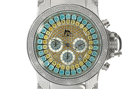 25 CT 2008 MENS TECHNO MASTER GENUINE DIAMOND WATCH  