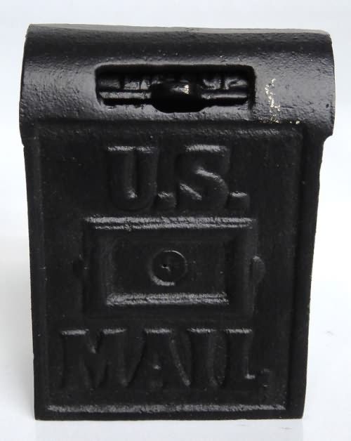 Cast Iron U. S. Mail Box Dime Penny Bank  