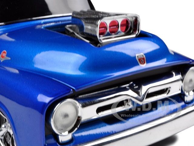 1956 FORD F100 PICKUP GROUND POUNDER BLUE 1/24  