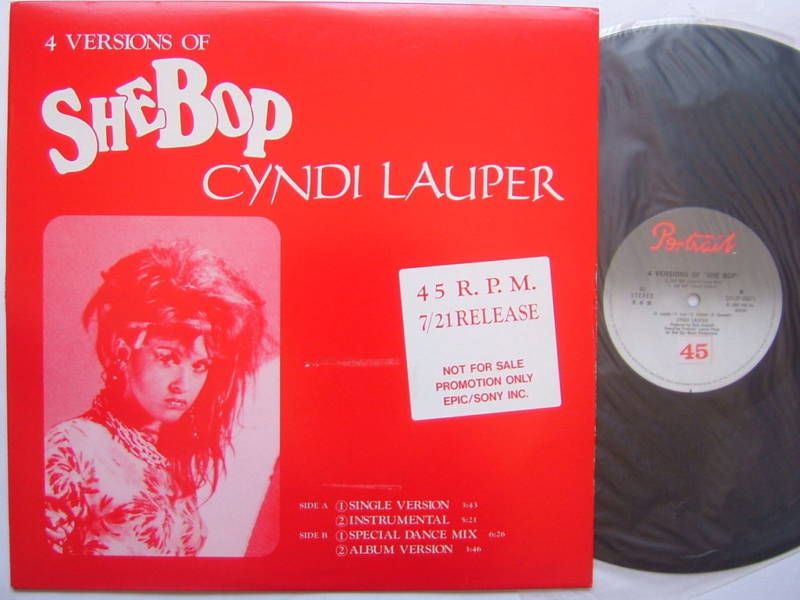 PROMO ONLY CYNDI LAUPER JAPAN 4 VERSIONS OF SHE BOP 45R  