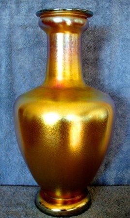 ANTIQUE LCT TIFFANY MONUMENTAL EXPERIMENTAL GOLD VASE  