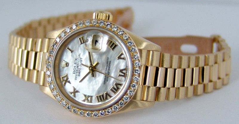 Ladies ROLEX President MOP Roman dial, Diamond 69138  