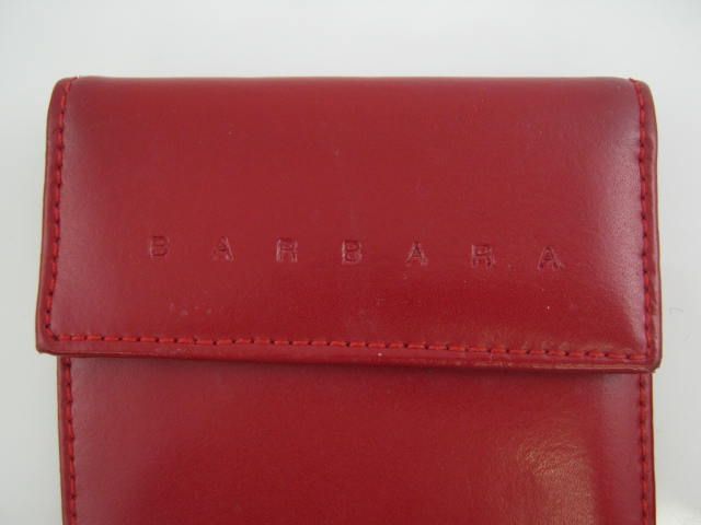 BARBARA Red Leather Bifold Wallet 4 Card 1 Bilfold  