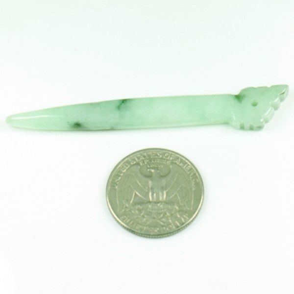 Hairpin Classic Palace Style Green Display 100% Natural Chinese Jade 