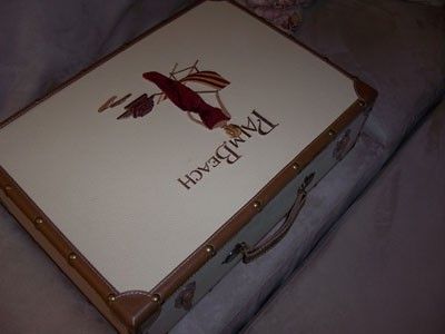 Palm Beach Vintage Leather Suitcase Embossed Display  