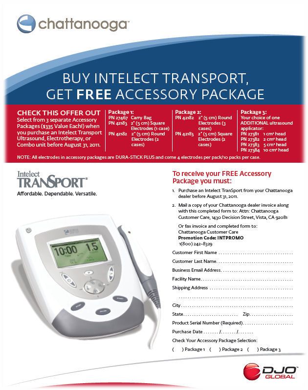 Chattanooga intelect Transport Ultrasound 2782 FREE ACC  
