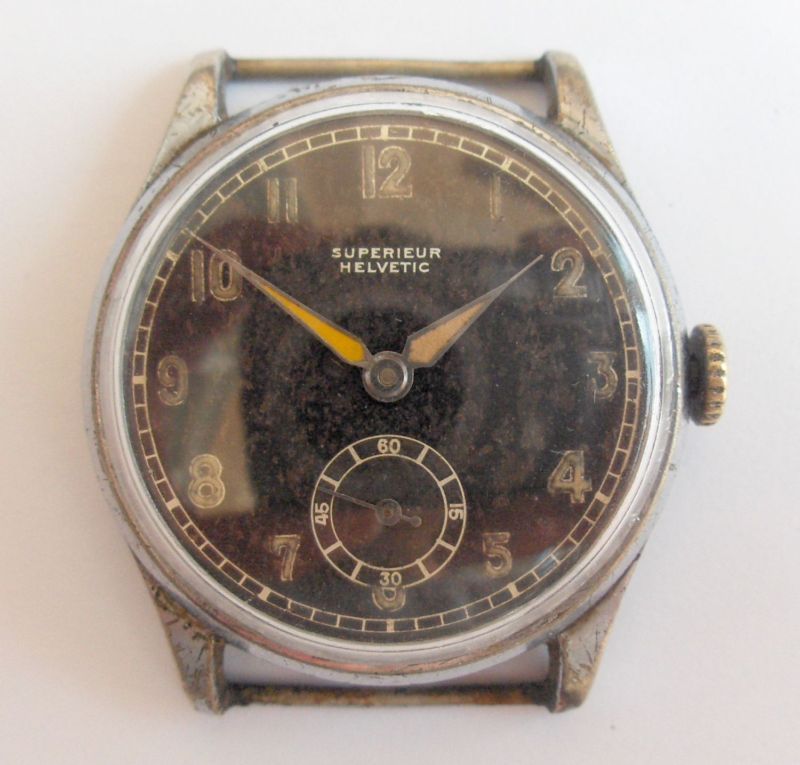 WW2 ANTIQUE NAVY MILITARY WRIST WATCH SIGNED RW ANCHOR  