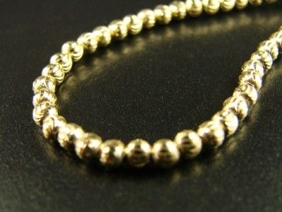 10K 4 MM YELLOW GOLD 36 INCH FRANCO BEADED MOON CHAIN  