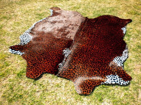 LEOPARD Print/Printed COWHIDE SKIN Rug COW HIDE CHEETAH DC3111  