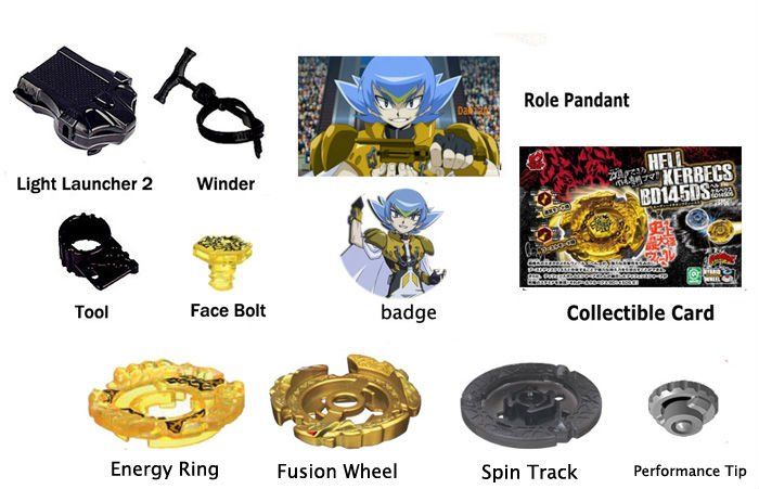 Beyblade Metal Masters Custom Battle Top Hell Kerbecs BD145DS 