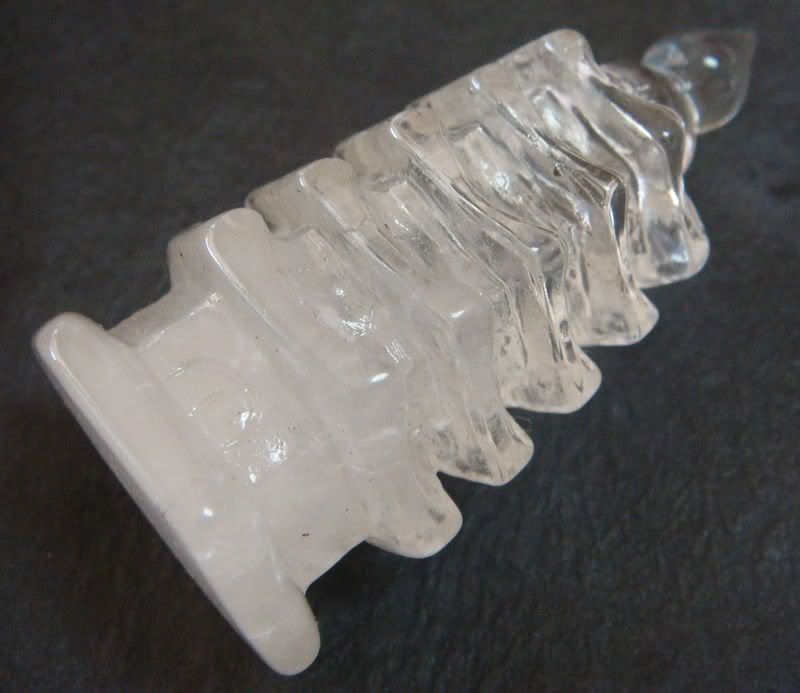 60mm Clear Quartz Rock Crystal Carved Tower  