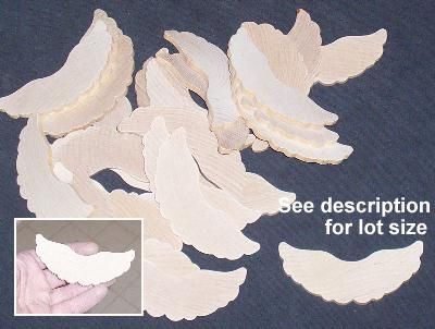 16 Wooden ruffled Angel WING #2 cutout 5pc lot s  