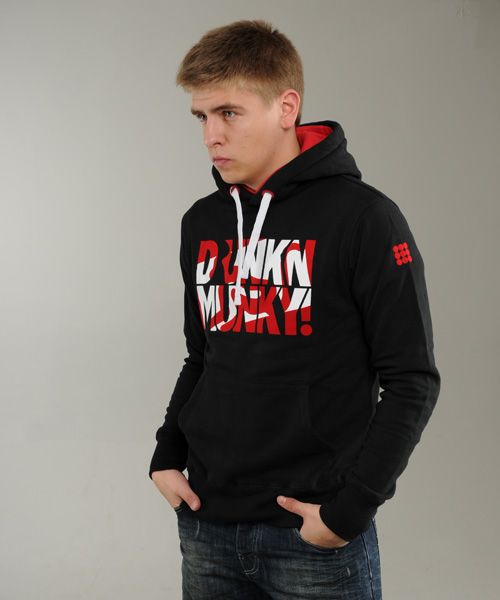 Fresh New Urban Mens Hoodie Clothing Drunknmunky D6476 Doppel Black 