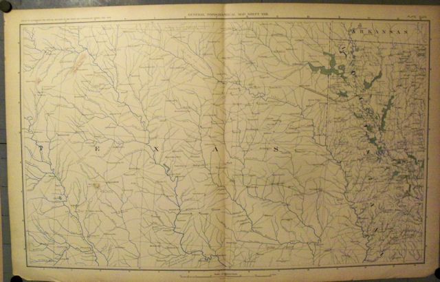 Texas Original Civil War Map Dallas Waco Fort Worth  