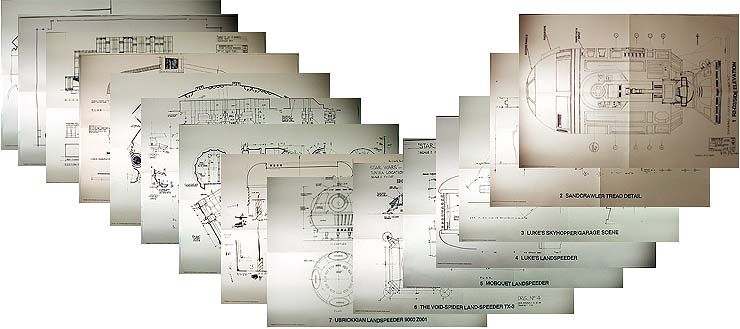 Set of 3 Star Wars Blueprint Collection Millenium Falcon/Shuttle 