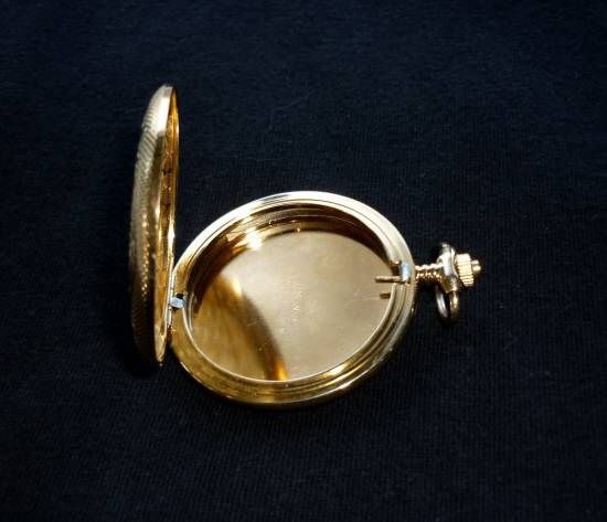 Vintage Art Deco Jules Jurgensen Pocket Watch Hunter GOLDTONE Case 