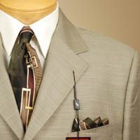 46L Suit Tan Streaked STEVE HARVEY Mens Suits   K1  