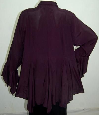 J596 PLUM/SHIRT BLOUSE INSET MADE 2 ORDER L XL 1X 2X  