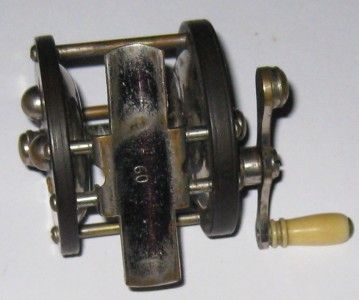 Montague Waterwitch in 60yd size with hard rubber plates. Early reel 