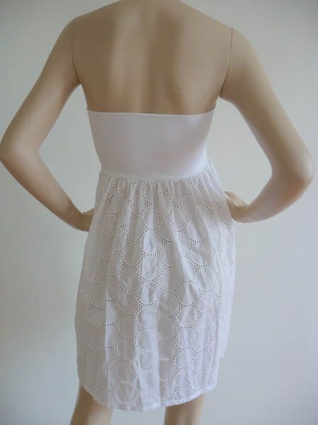 NWT $95 La Blanca White Eyelet Cover Up Tube Dress M  