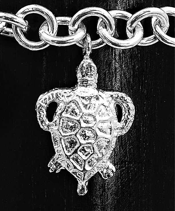   Starfish Turtle Fish Scallop Shell Silver Charm Bracelet Taxco Mexico