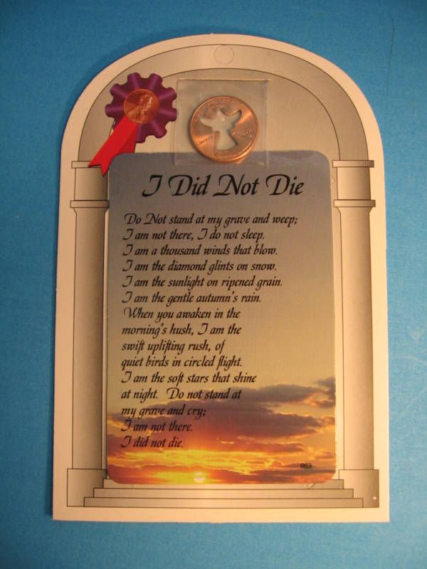 Did Not Die Verse Card with Angel Penny   SKU# 963  