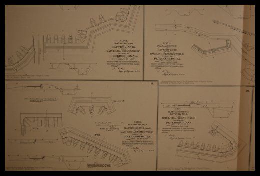 16. CIVIL WAR PRINT PETERSBURG VA BATTERIES ENEMY WORKS  