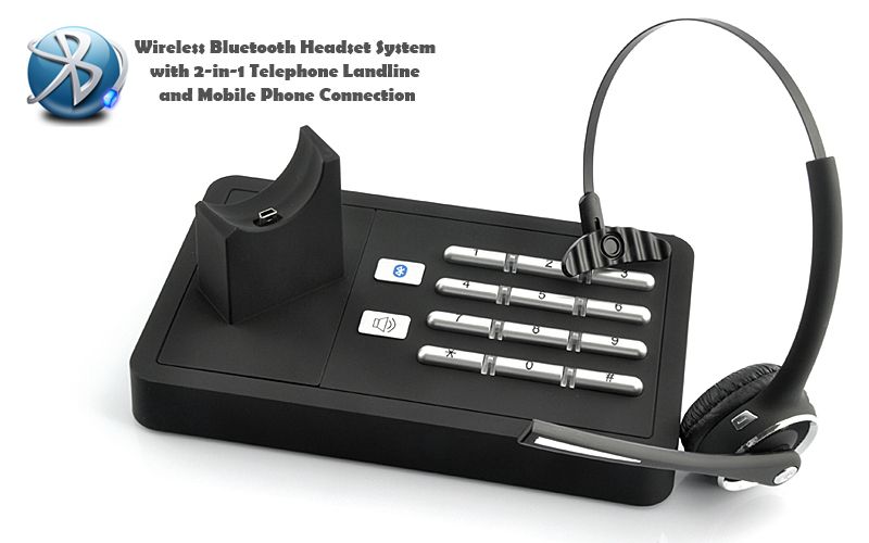   Bluetooth Headset System 2 in 1 Telephone Landline and Mobile  