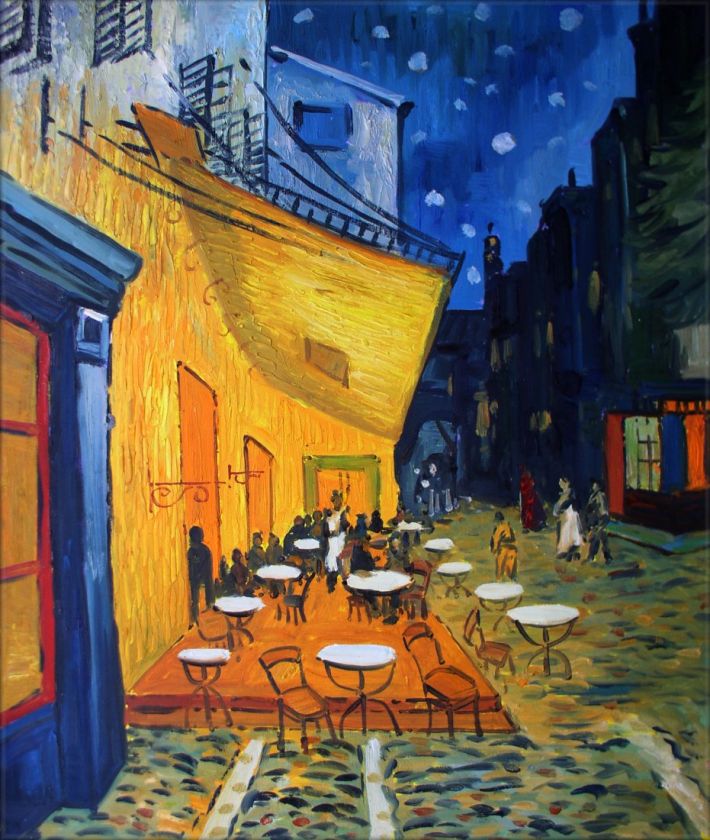 Hand Painted Oil Painting Repro Van Gogh Café Terrace at Night  