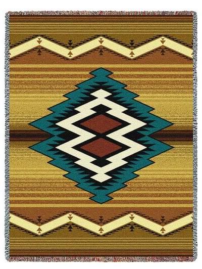   MIAMANA WESTERN RANCH LODGE TAPESTRY THROW AFGHAN BED BLANKET  