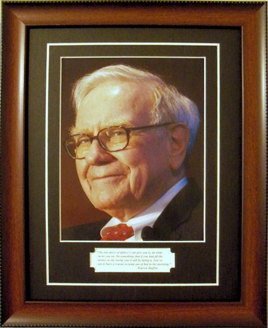 Warren Buffett Billionaire Investor Quote Photo Framed  