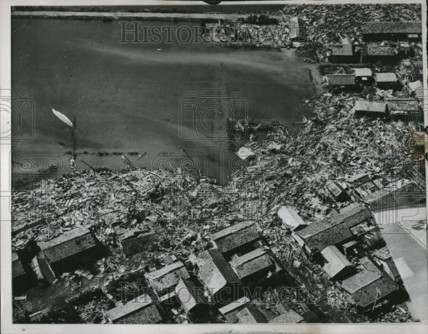 1959 Aftermath of Typhoon Vera in Nagoya Japan  