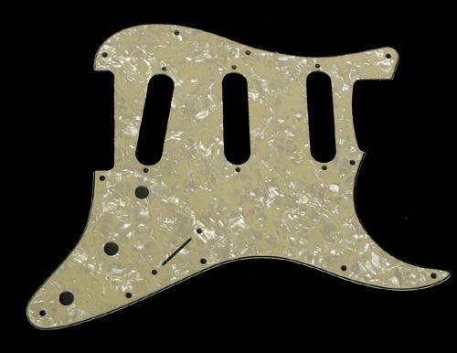 Strat Pickguard,3 Single Coil,Aged Pearl, Fits Fender  