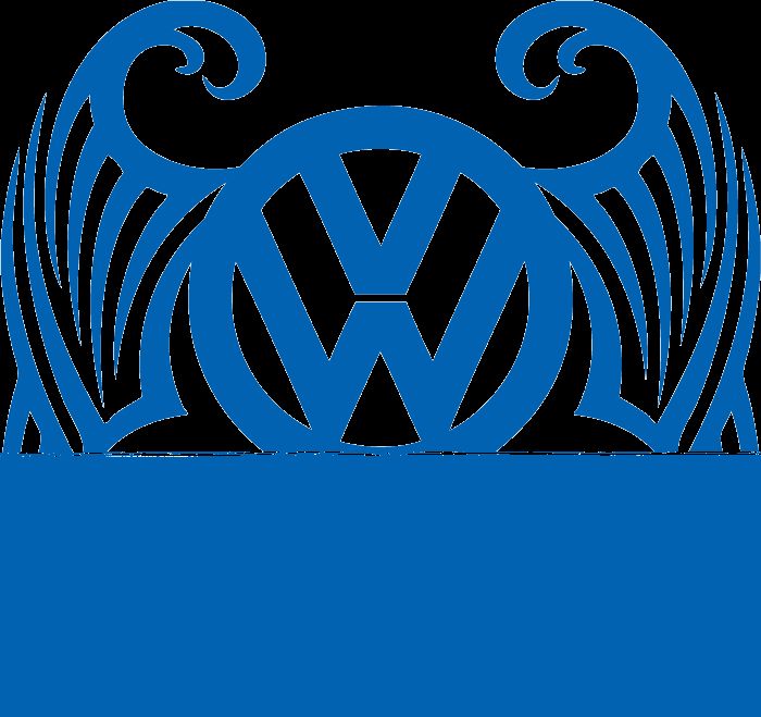 VW Tribal Design BLUE Decal Sticker for Kombi, Type III  