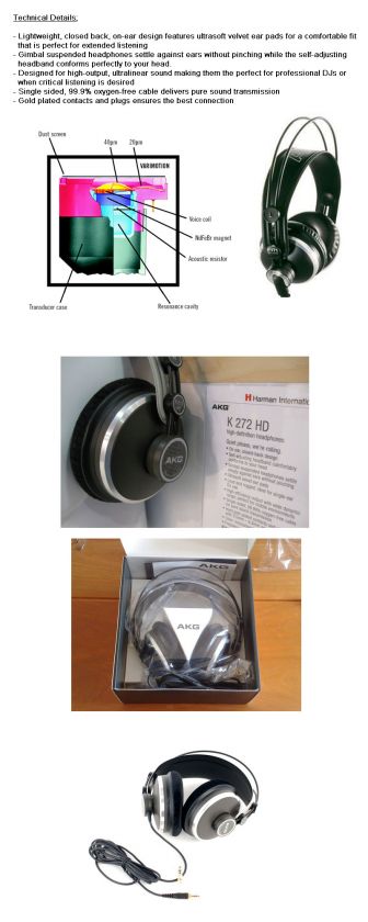 AKG K 272 HD K 272HD High Definition Headphones  