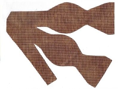 SELF TIE BOW TIE  HOUNDS TOOTH DESIGNS IN TAN & BROWN  